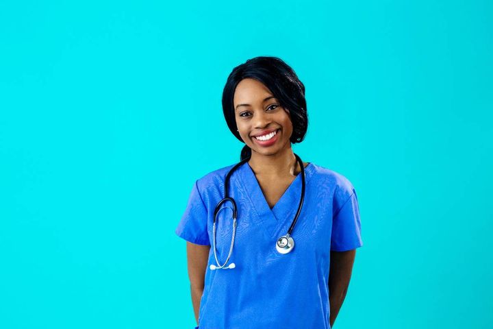 A nurse works on her Alaska State Board of Nursing license renewal.