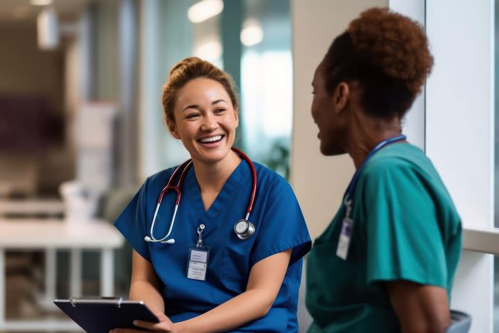 Nurse and preceptor during nursing orientation.