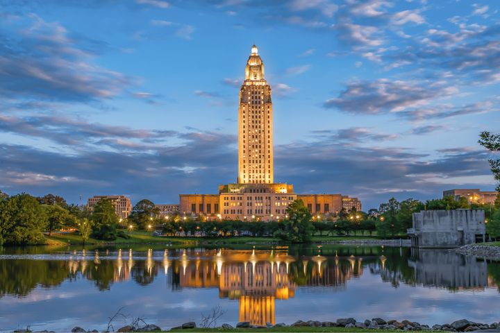 The Louisiana state capitol building in Baton Rouge.
