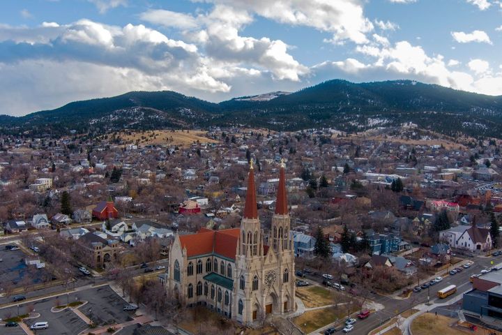 An aerial picture of the cityscape of Helena, Montana