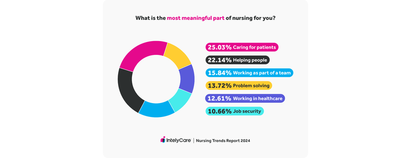 Graph showing the most meaningful parts of nursing according to respondents