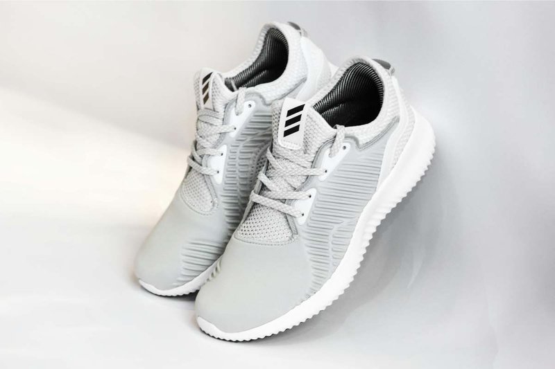 Gray-and-white sneakers for male nurses.