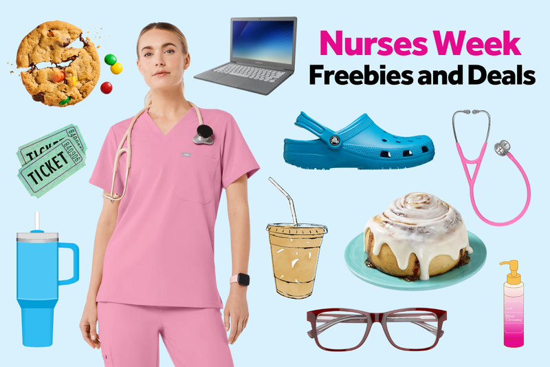 An image of an assortment of Nurses Week freebies and deals.