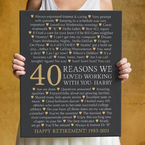 Poster to honor retired nurse.