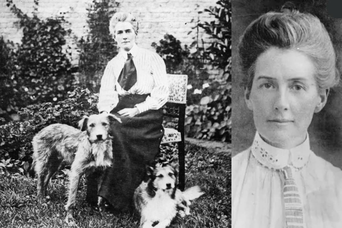 A header image with Edith Cavell and her dogs.