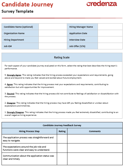 Download Candidate Journey Survey Form Template