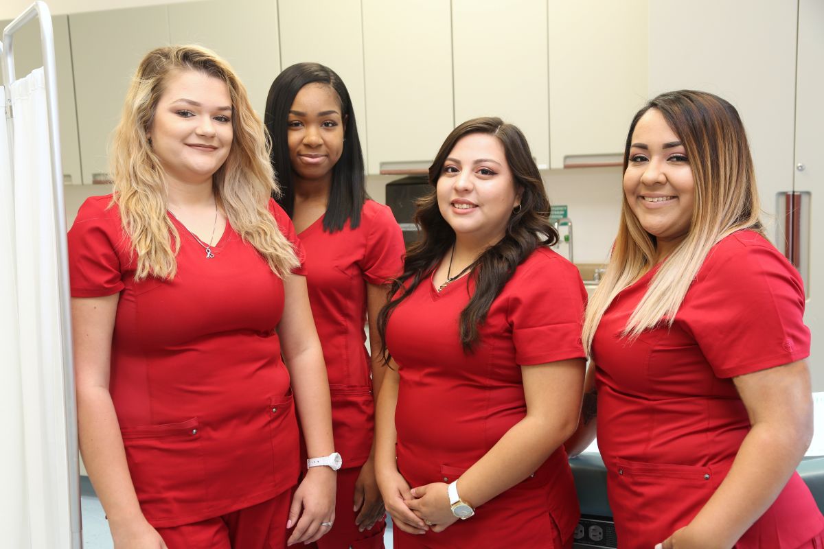 Nurses at a Maine facility pose for the camera.
