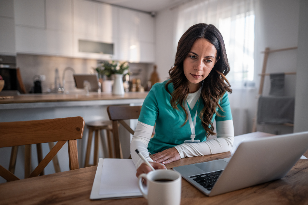 A nursing student reviews NCLEX SATA questions before taking the exam.